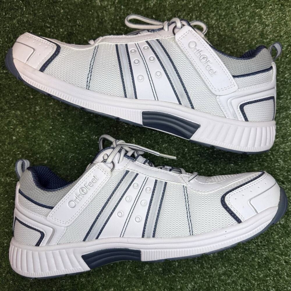 Orthofeet Biofit Monterey Bay 610 Mens 10 2E Wide White Tie-less Sneaker